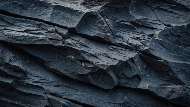 Detailed view of a dark, rocky terrain surface