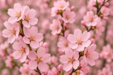 Naklejka premium Macro shot of pink almond tree blooms