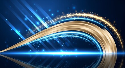 Abstract digital art with glowing light effects and dynamic curves, suitable for various designs