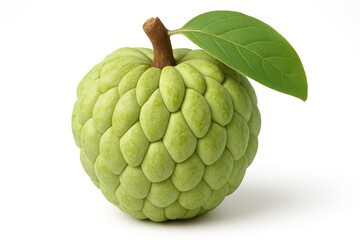 Fresh Custard Apple Displayed Against a White Backdrop