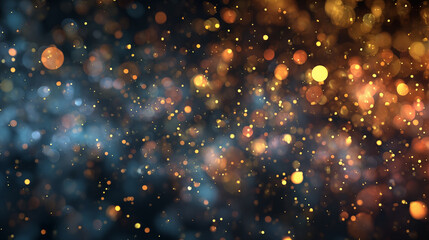 Warm golden and blue abstract bokeh light texture background