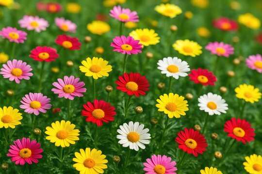 Bright and Colorful Anth&Atilde;&copy;mis Flowers in a Garden Setting