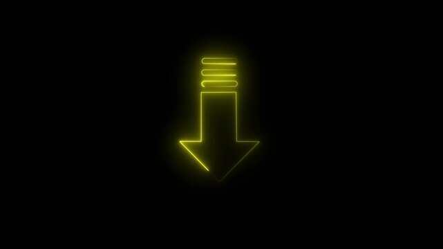 Animation Arrow Down Symbols on Black Background. Animated  arrow from top to bottom on black background. Arrow motion business down arow icon animation