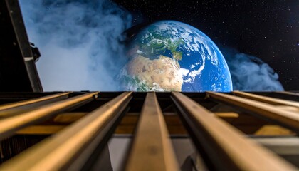Earth seen from a space platform