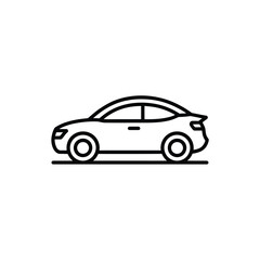 Fototapeta premium Simple Outline Icon of a Modern Sedan Car on White Background automobile vehicle