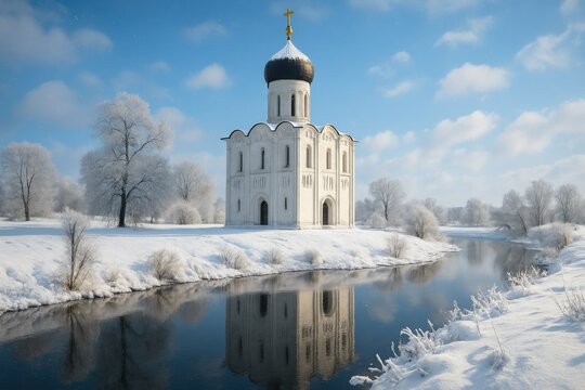 Intercession Church located by the Nerl River