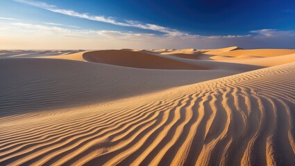 Expansive desert terrain featuring rolling dunes