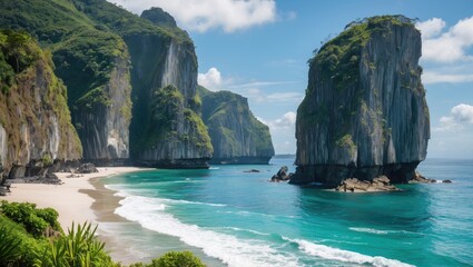 Spectacular Coastal Escarpments on a Tropical Island