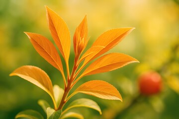 Obraz premium Color accents on the tips of orange leaf buds