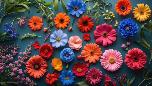 Bright and colorful flowers for bouquet arrangements