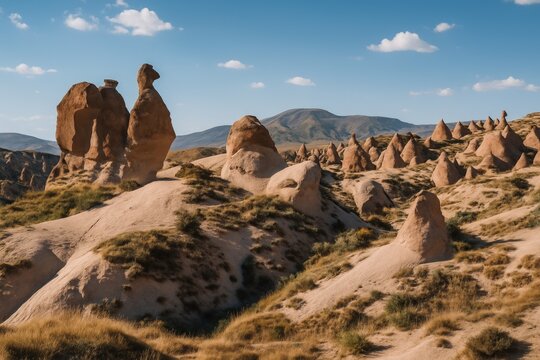 Imagination Valley's distinctive rocks in Cappadocia's Devrent Valley