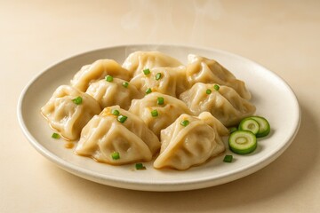 A plate of delicious steamed dumplings