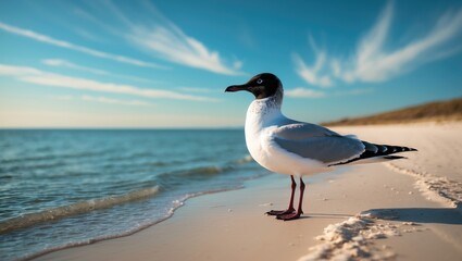 Fototapeta premium A detailed look at the Black-headed Gull species