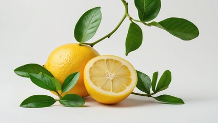 Single bergamot citrus on a white background
