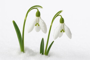 Delicate snowdrops inspiring winter gardens