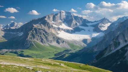 Alpine vista in the rugged mountain range near Montvalezan
