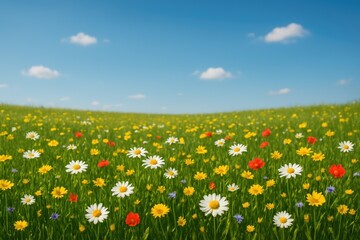 A vibrant field in the spring season