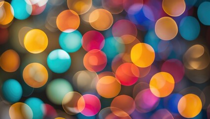 Abstract bokeh circles featuring vibrant color blurs