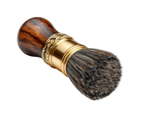 Traditional shaving brush grooming tools personal care vintage style, isolated on transparent background, png