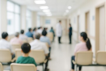 Fototapeta premium Out-of-focus healthcare scene showing a patient waiting for a doctor