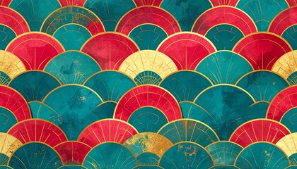 Colorful textured fish scale pattern