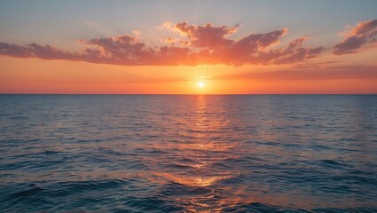 Obraz premium Magnificent dusk casting vibrant colors on the sea