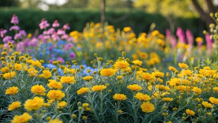 Obraz premium Colorful floral display in a lush garden