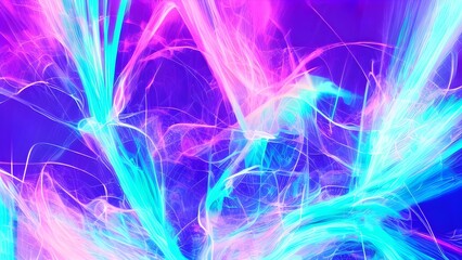 Abstract swirling fantasy art with colorful fractal smoke