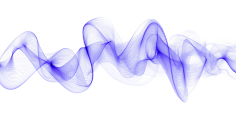 Abstract purple music wave form shape transparent PNG isolated background. Electronic rhythm frequency