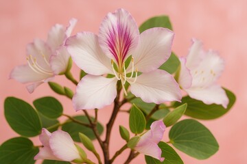 Obraz premium Vibrant Pink Flowers of the Bauhinia Variegata Tree