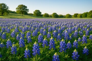 Vast Expanse Bluebonnet Flowers Picturesque