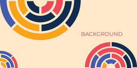 Background design with abstract circle pattern, abstract circle pattern with retro color