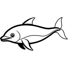 Vaquita line art vector