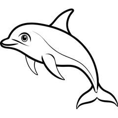 Vaquita line art vector