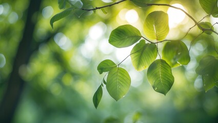 Soft-focused greenery with leafy background