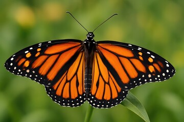 Fototapeta premium Vibrant orange butterfly resembling a monarch species