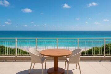 Charming oceanfront terrace offering panoramic scenery