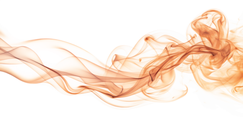 Abstract brown smoke isolated on transparent background creates a mesmerizing and artistic effect, perfect for adding a touch of elegance and creativity to any design project