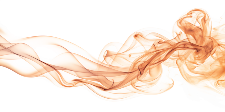 Abstract brown smoke isolated on transparent background creates a mesmerizing and artistic effect, perfect for adding a touch of elegance and creativity to any design project