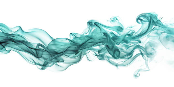 Abstract blue smoke isolated on transparent background creates a mesmerizing and artistic effect, perfect for adding a touch of elegance and creativity to any design project