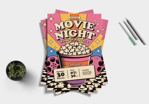 Movie Night Event Flyer Layout