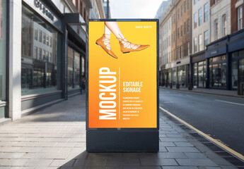Outdoor Signage Mockup For Advertising