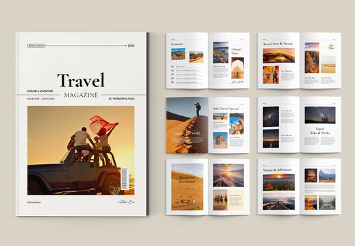 Travel Magazine Template Layout