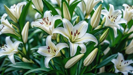 Obraz premium Elegant White Rain Lily Petal Display