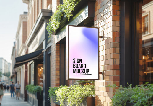 Vertical Street Sign Mockup