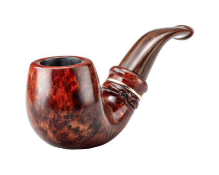 Elegant tobacco pipe display artistry, isolated on transparent background, png