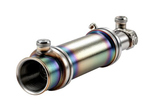 Industrial pipe fitting installation factory product engineering, isolated on transparent background, png