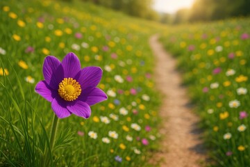 Purple floral detail along a hiking route