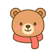 Fototapeta premium Christmas_Character_Bear_Scarf.png
