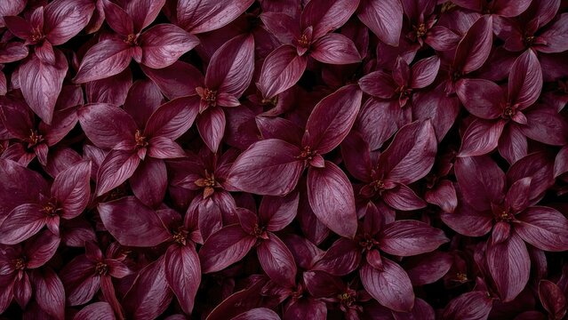 Creative composition showcasing purple leaves of alternanthera